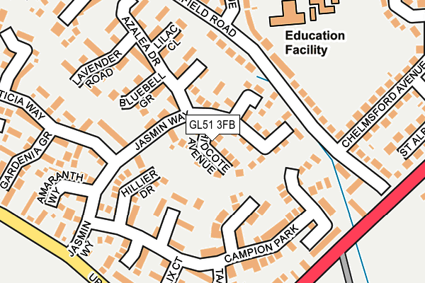 GL51 3FB map - OS OpenMap – Local (Ordnance Survey)