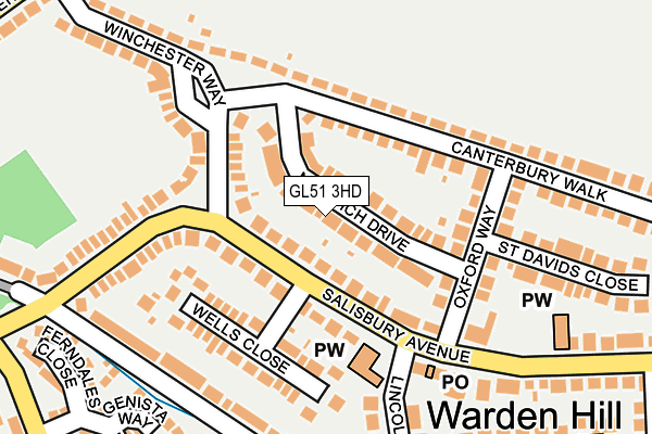 GL51 3HD map - OS OpenMap – Local (Ordnance Survey)