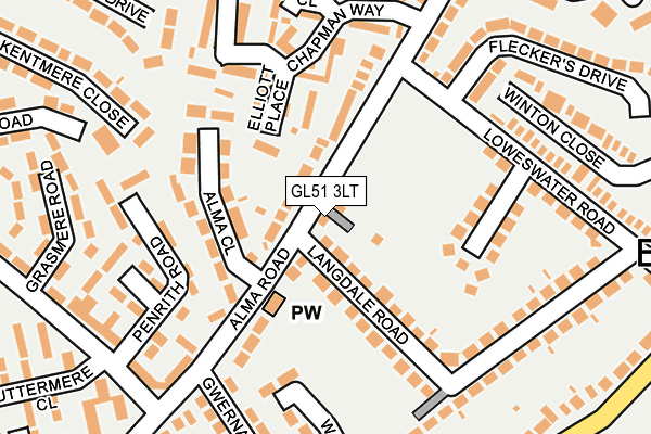 GL51 3LT map - OS OpenMap – Local (Ordnance Survey)