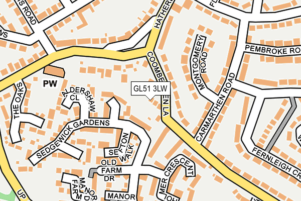 GL51 3LW map - OS OpenMap – Local (Ordnance Survey)