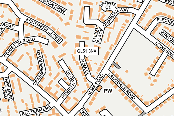 GL51 3NA map - OS OpenMap – Local (Ordnance Survey)