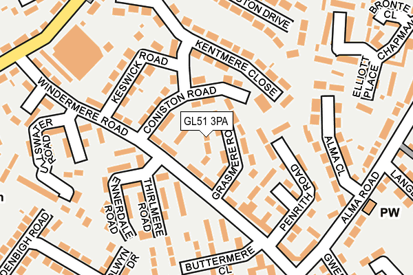 GL51 3PA map - OS OpenMap – Local (Ordnance Survey)