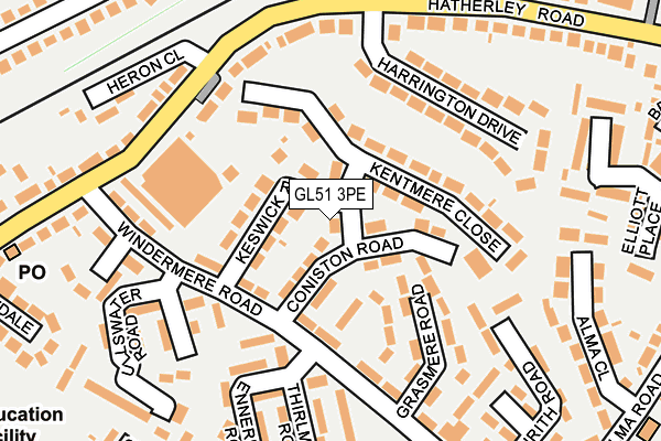 GL51 3PE map - OS OpenMap – Local (Ordnance Survey)