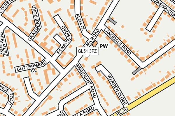 GL51 3PZ map - OS OpenMap – Local (Ordnance Survey)