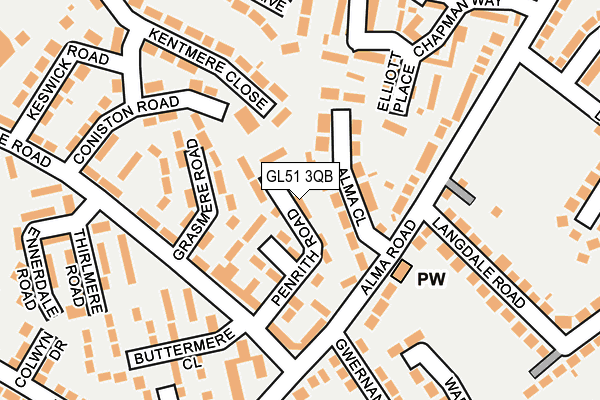 GL51 3QB map - OS OpenMap – Local (Ordnance Survey)