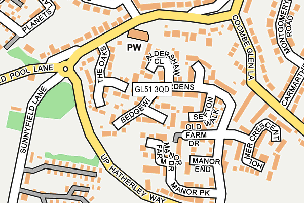 GL51 3QD map - OS OpenMap – Local (Ordnance Survey)