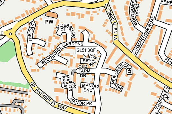 GL51 3QF map - OS OpenMap – Local (Ordnance Survey)