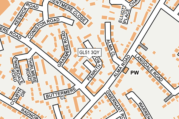 GL51 3QY map - OS OpenMap – Local (Ordnance Survey)