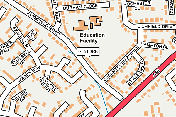 GL51 3RB map - OS OpenMap – Local (Ordnance Survey)