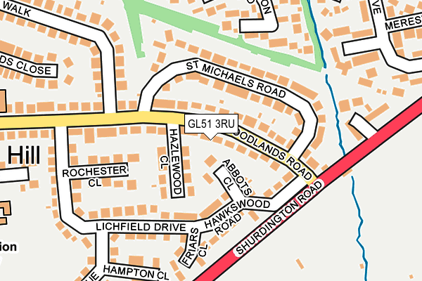 GL51 3RU map - OS OpenMap – Local (Ordnance Survey)