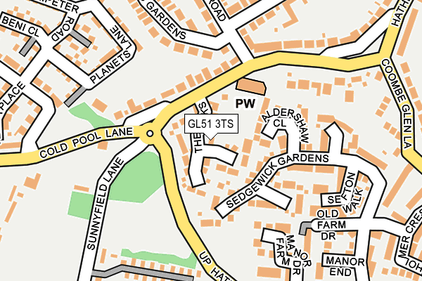GL51 3TS map - OS OpenMap – Local (Ordnance Survey)