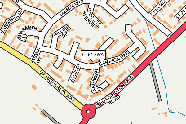 GL51 3WA map - OS OpenMap – Local (Ordnance Survey)