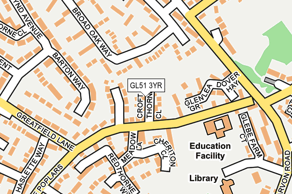 GL51 3YR map - OS OpenMap – Local (Ordnance Survey)