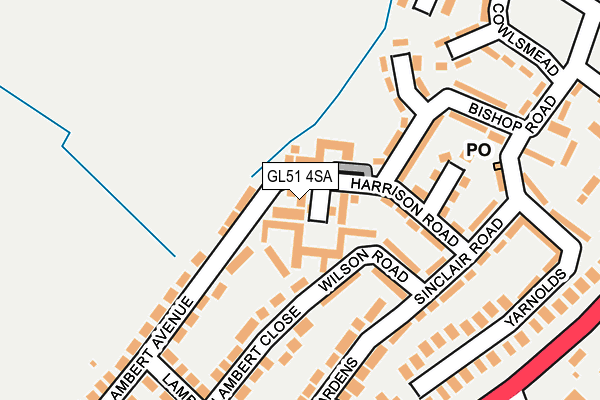 GL51 4SA map - OS OpenMap – Local (Ordnance Survey)