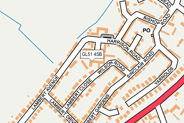GL51 4SB map - OS OpenMap – Local (Ordnance Survey)