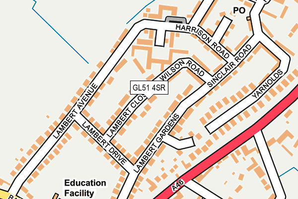 GL51 4SR map - OS OpenMap – Local (Ordnance Survey)