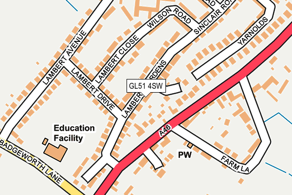 GL51 4SW map - OS OpenMap – Local (Ordnance Survey)