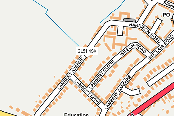 GL51 4SX map - OS OpenMap – Local (Ordnance Survey)