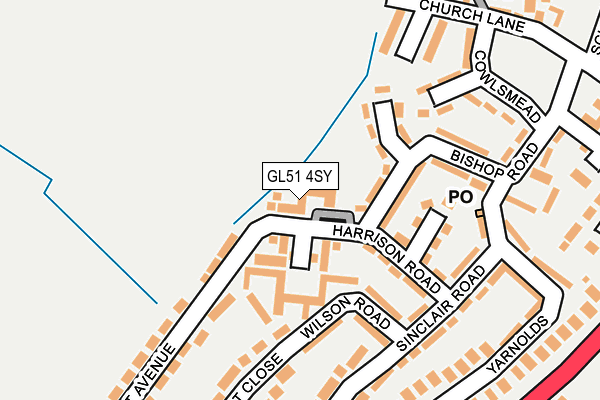 GL51 4SY map - OS OpenMap – Local (Ordnance Survey)