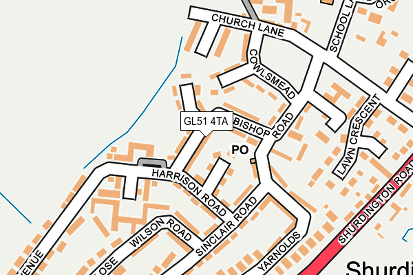 GL51 4TA map - OS OpenMap – Local (Ordnance Survey)