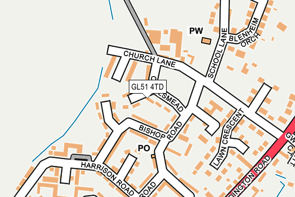 GL51 4TD map - OS OpenMap – Local (Ordnance Survey)