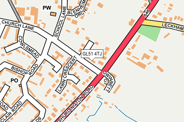 GL51 4TJ map - OS OpenMap – Local (Ordnance Survey)