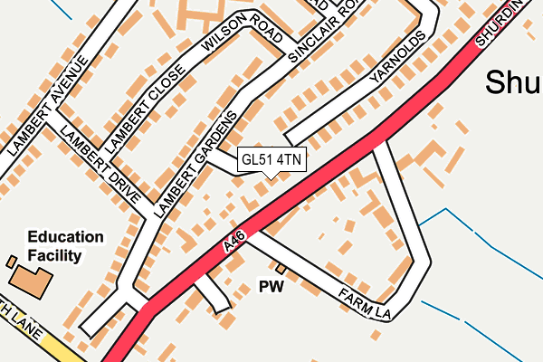 GL51 4TN map - OS OpenMap – Local (Ordnance Survey)