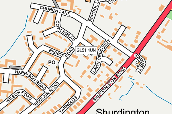 GL51 4UN map - OS OpenMap – Local (Ordnance Survey)