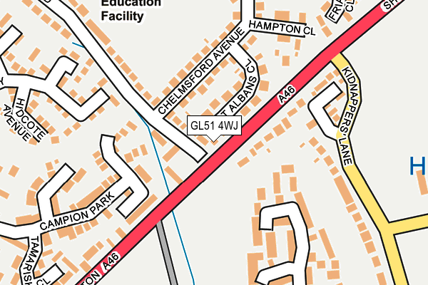 GL51 4WJ map - OS OpenMap – Local (Ordnance Survey)