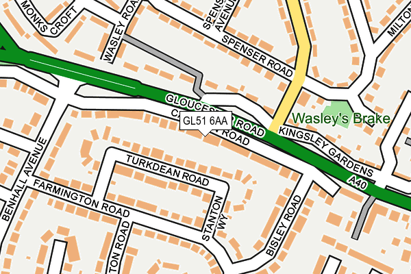 GL51 6AA map - OS OpenMap – Local (Ordnance Survey)