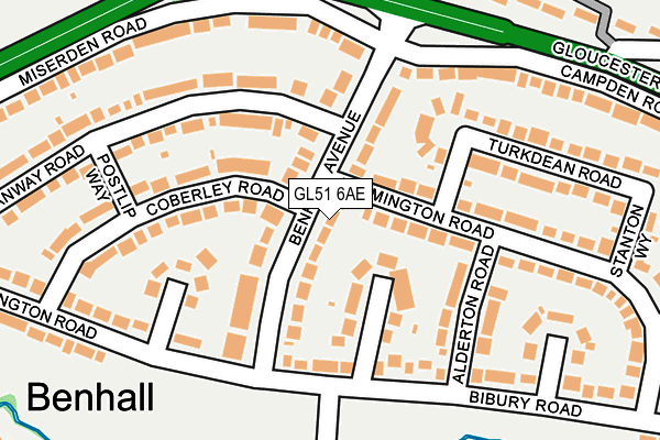 GL51 6AE map - OS OpenMap – Local (Ordnance Survey)