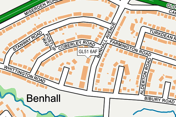 GL51 6AF map - OS OpenMap – Local (Ordnance Survey)