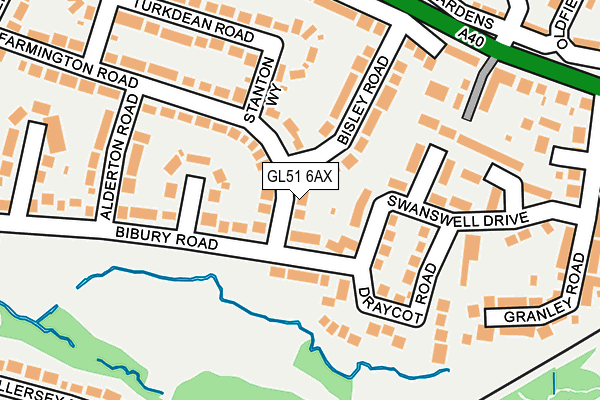 GL51 6AX map - OS OpenMap – Local (Ordnance Survey)