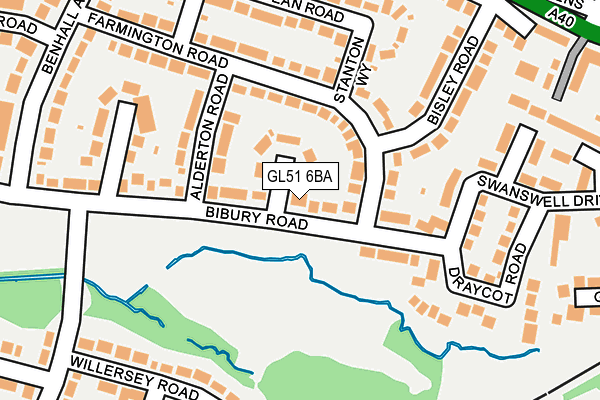 GL51 6BA map - OS OpenMap – Local (Ordnance Survey)