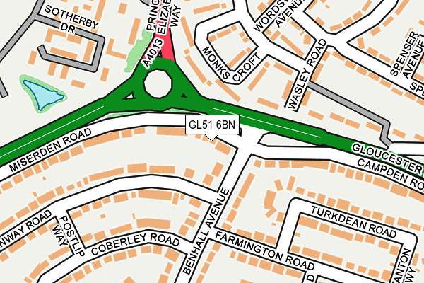 GL51 6BN map - OS OpenMap – Local (Ordnance Survey)