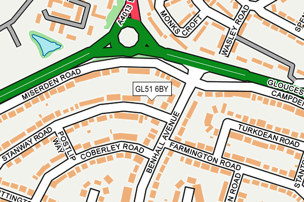 GL51 6BY map - OS OpenMap – Local (Ordnance Survey)