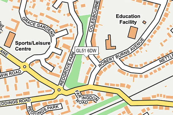 GL51 6DW map - OS OpenMap – Local (Ordnance Survey)