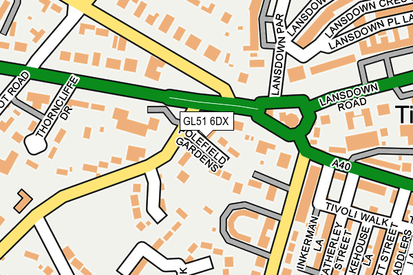 GL51 6DX map - OS OpenMap – Local (Ordnance Survey)