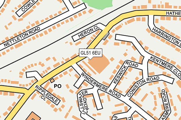 GL51 6EU map - OS OpenMap – Local (Ordnance Survey)