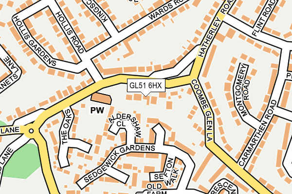 GL51 6HX map - OS OpenMap – Local (Ordnance Survey)