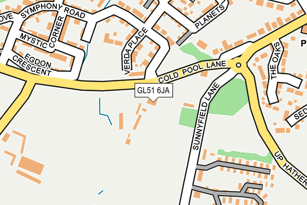 GL51 6JA map - OS OpenMap – Local (Ordnance Survey)
