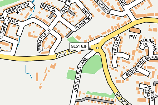 GL51 6JF map - OS OpenMap – Local (Ordnance Survey)