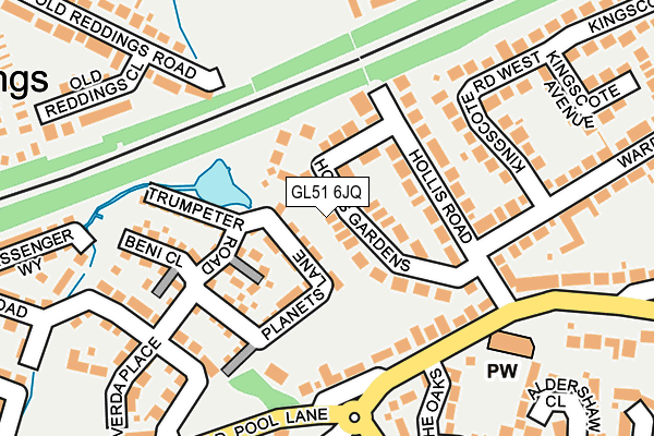 GL51 6JQ map - OS OpenMap – Local (Ordnance Survey)