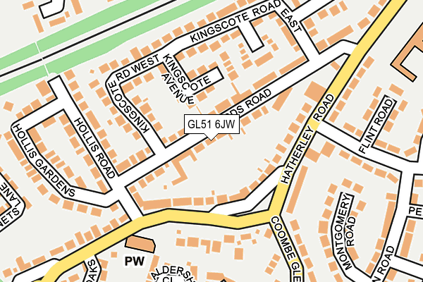 GL51 6JW map - OS OpenMap – Local (Ordnance Survey)