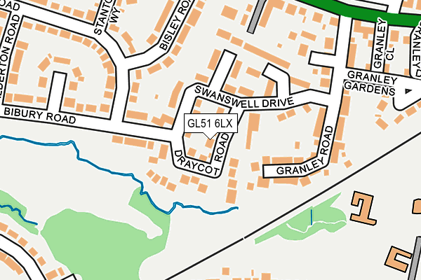 GL51 6LX map - OS OpenMap – Local (Ordnance Survey)