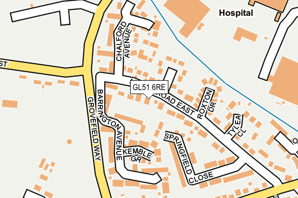 GL51 6RE map - OS OpenMap – Local (Ordnance Survey)