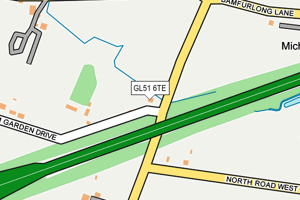 GL51 6TE map - OS OpenMap – Local (Ordnance Survey)