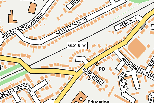 GL51 6TW map - OS OpenMap – Local (Ordnance Survey)