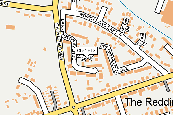 GL51 6TX map - OS OpenMap – Local (Ordnance Survey)