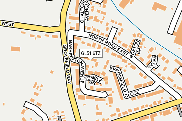 GL51 6TZ map - OS OpenMap – Local (Ordnance Survey)